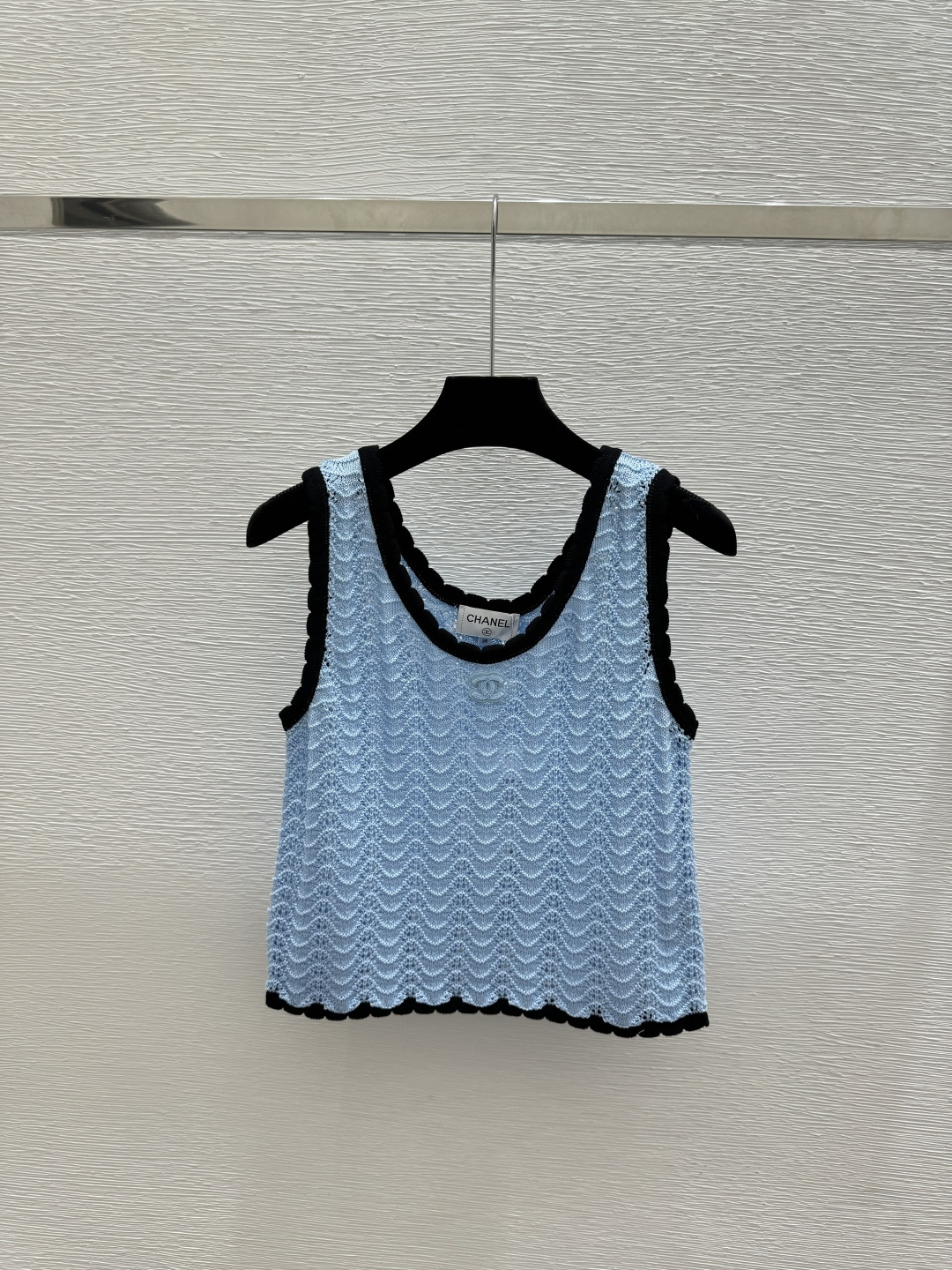 🆕CH家🆕  春夏新款  撞色简约圆领针织背心颜色：白色 蓝色尺码：36.38.40