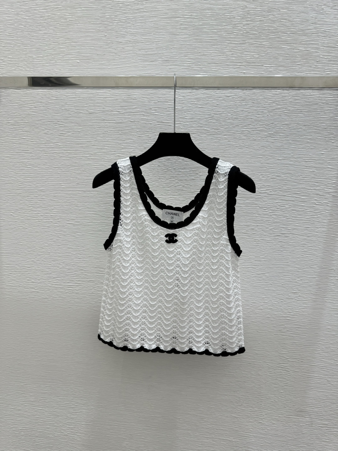 🆕CH家🆕  春夏新款  撞色简约圆领针织背心颜色：白色 蓝色尺码：36.38.40