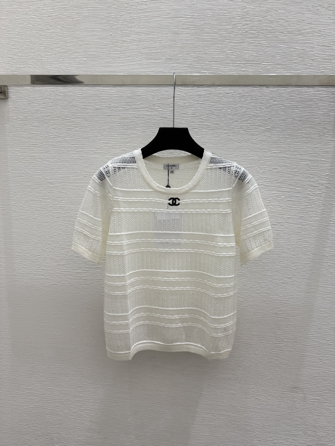 🆕CH家🆕  春夏新款 纯色简约圆领针织短袖颜色：白色 灰色尺码：36.38.40