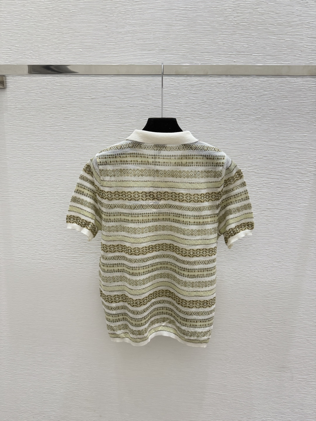 🆕LO家🆕  春夏新款 撞色条纹翻领针织短袖颜色：黄色尺码：36.38.40