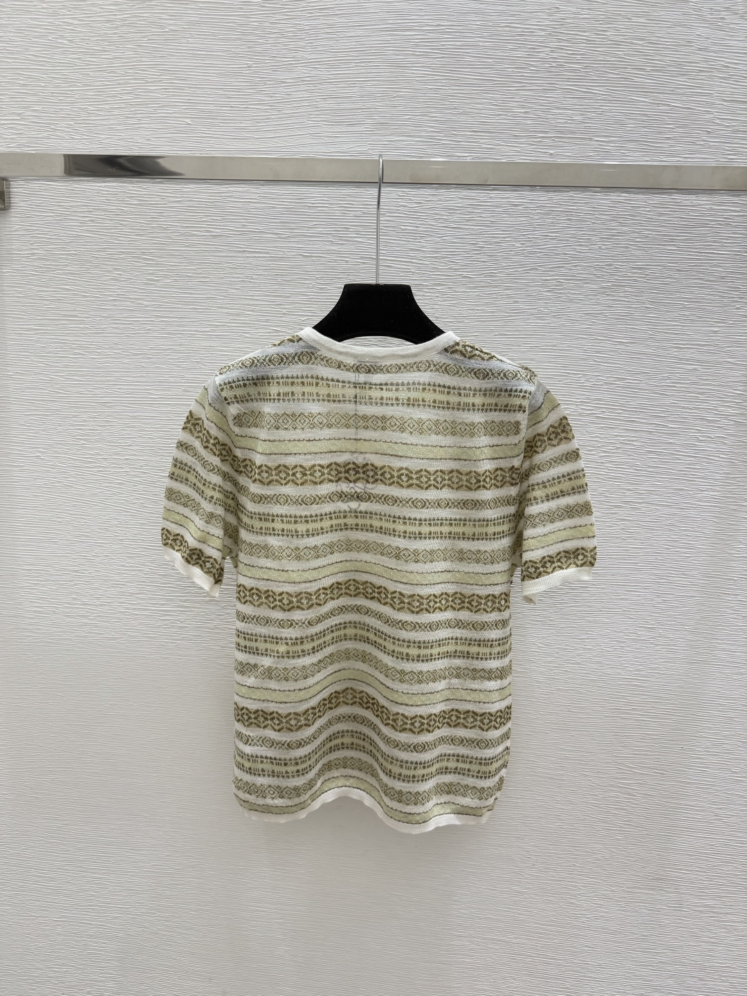 🆕LO家🆕  春夏新款 撞色条纹圆领针织短袖颜色：黄色尺码：36.38.40