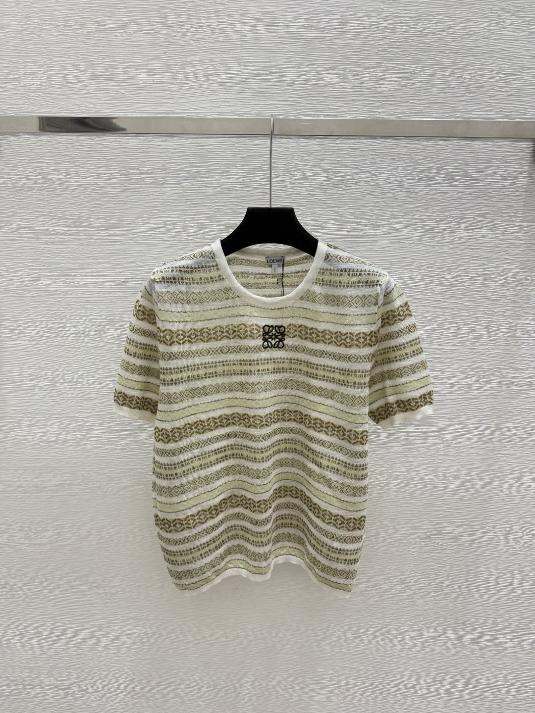 🆕LO家🆕  春夏新款 撞色条纹圆领针织短袖颜色：黄色尺码：36.38.40