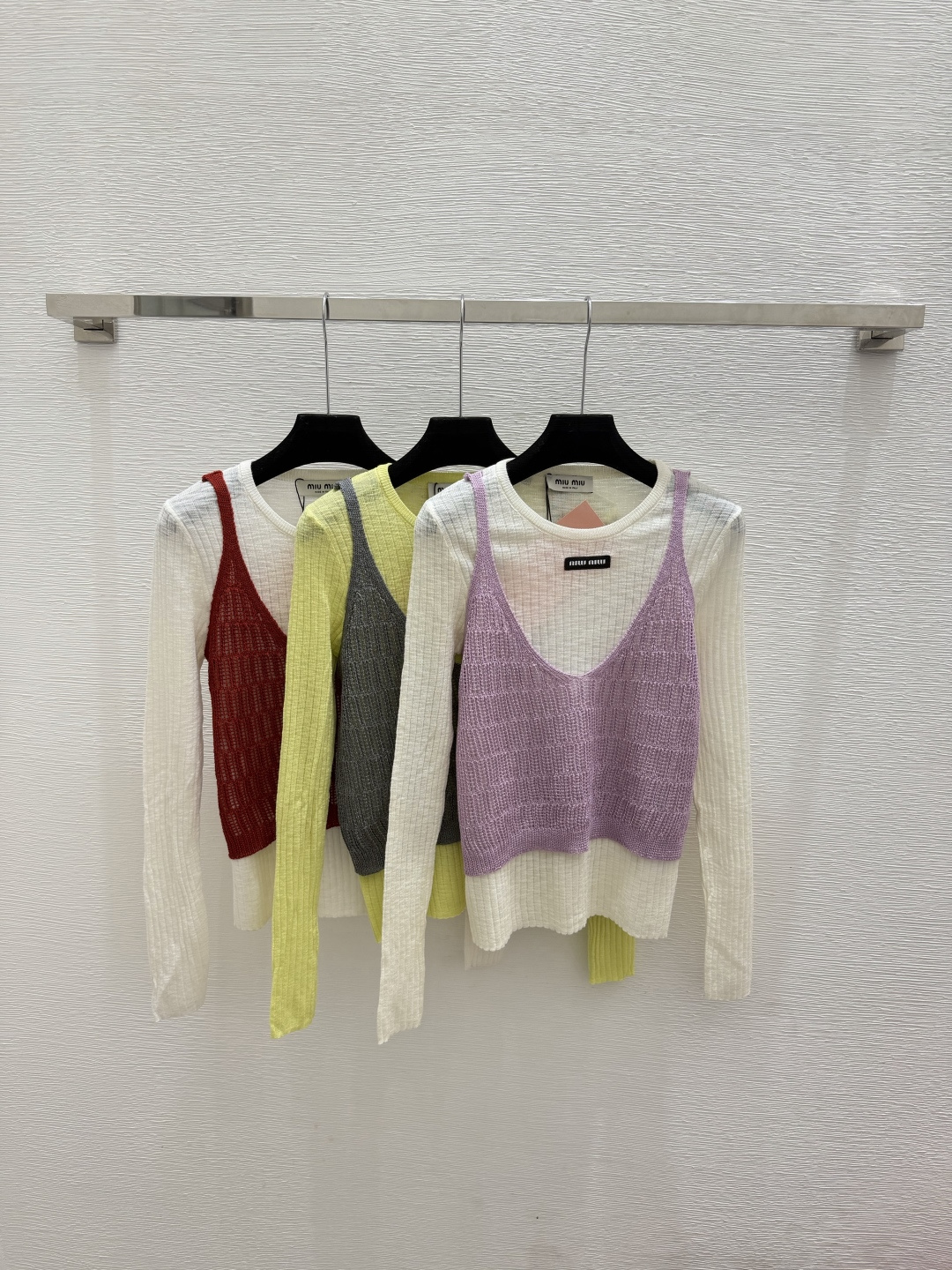 🆕M家🆕  春夏新款 撞色针织两件套颜色：白色 黄色 红色尺码：36.38.40