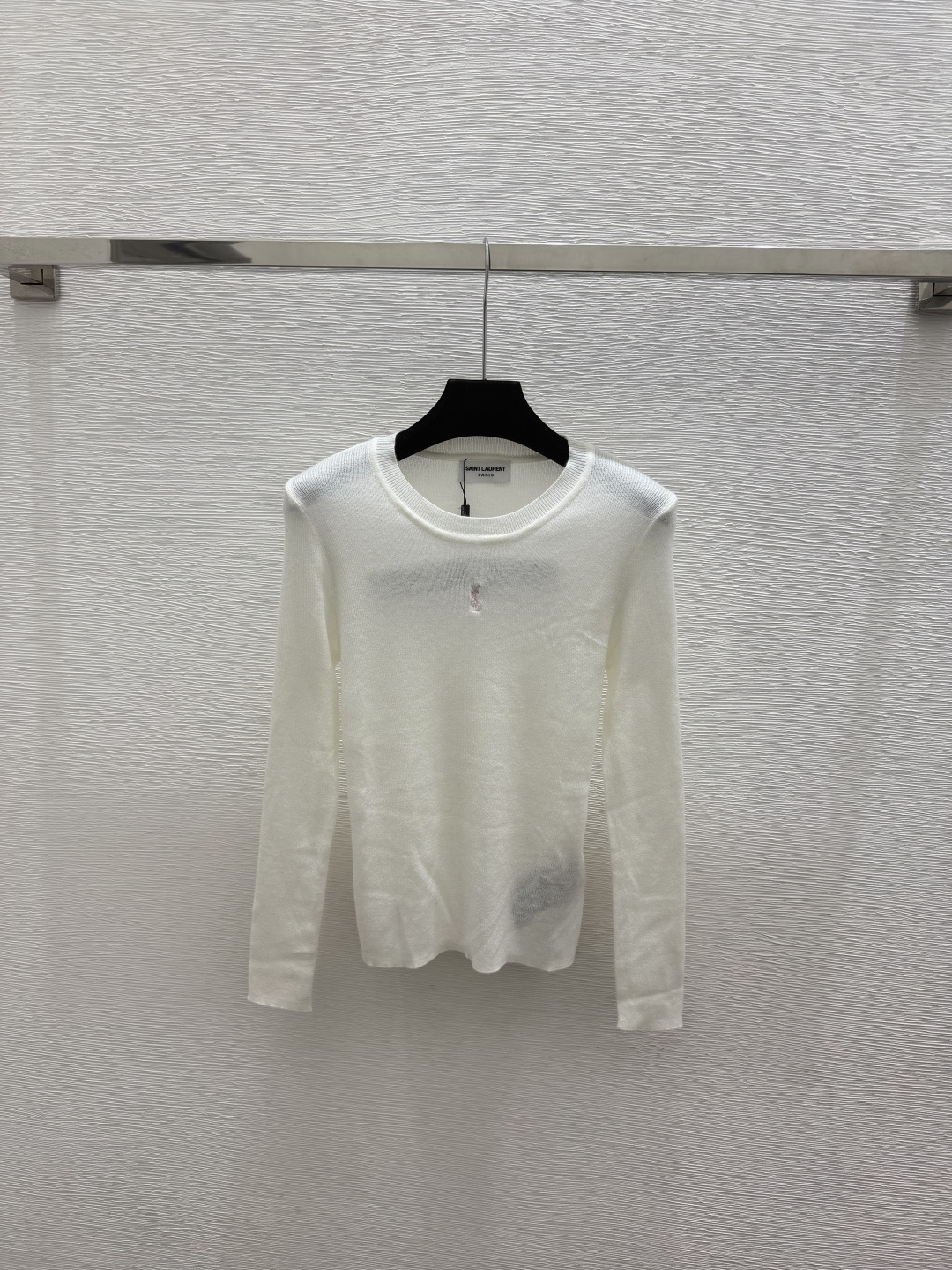 🆕Y家🆕  春夏新款 纯色简约圆领针织长袖颜色：白色 灰色尺码：36.38.40