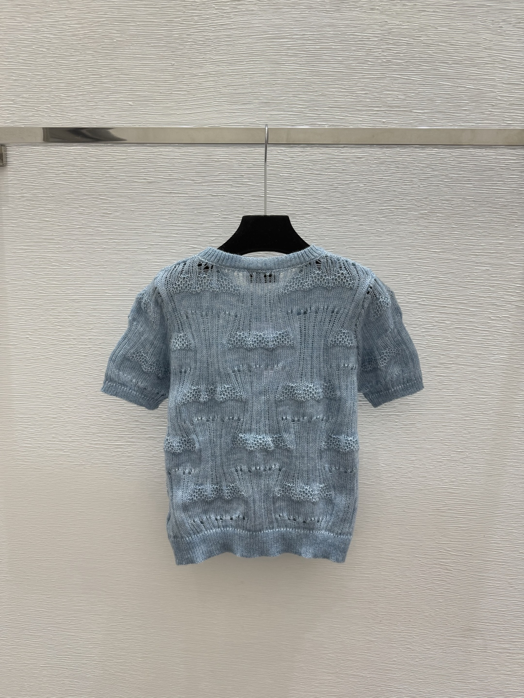 🆕CH家🆕  春夏新款  纯色花卉圆领针织短袖颜色：粉色 蓝色尺码：36.38.40
