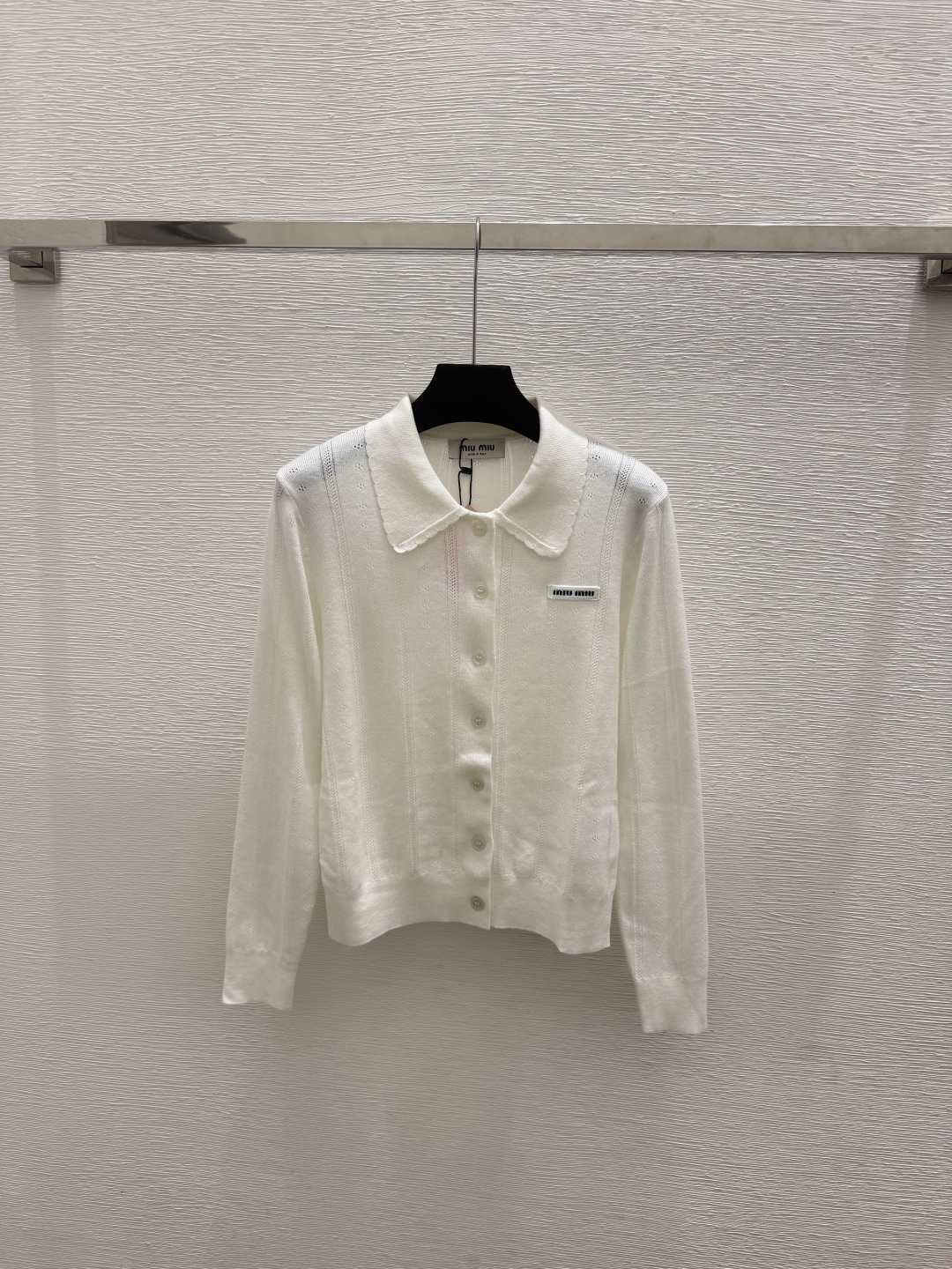 🆕M家🆕  春夏新款 纯色简约翻领针织长袖开衫颜色：白色 灰色 宝蓝尺码：36.38.40