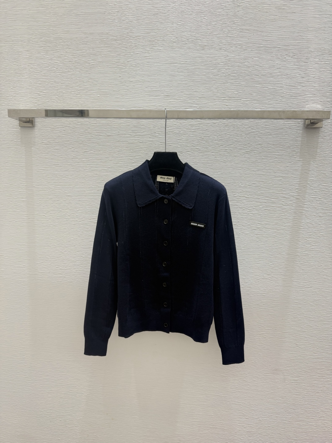 🆕M家🆕  春夏新款 纯色简约翻领针织长袖开衫颜色：白色 灰色 宝蓝尺码：36.38.40
