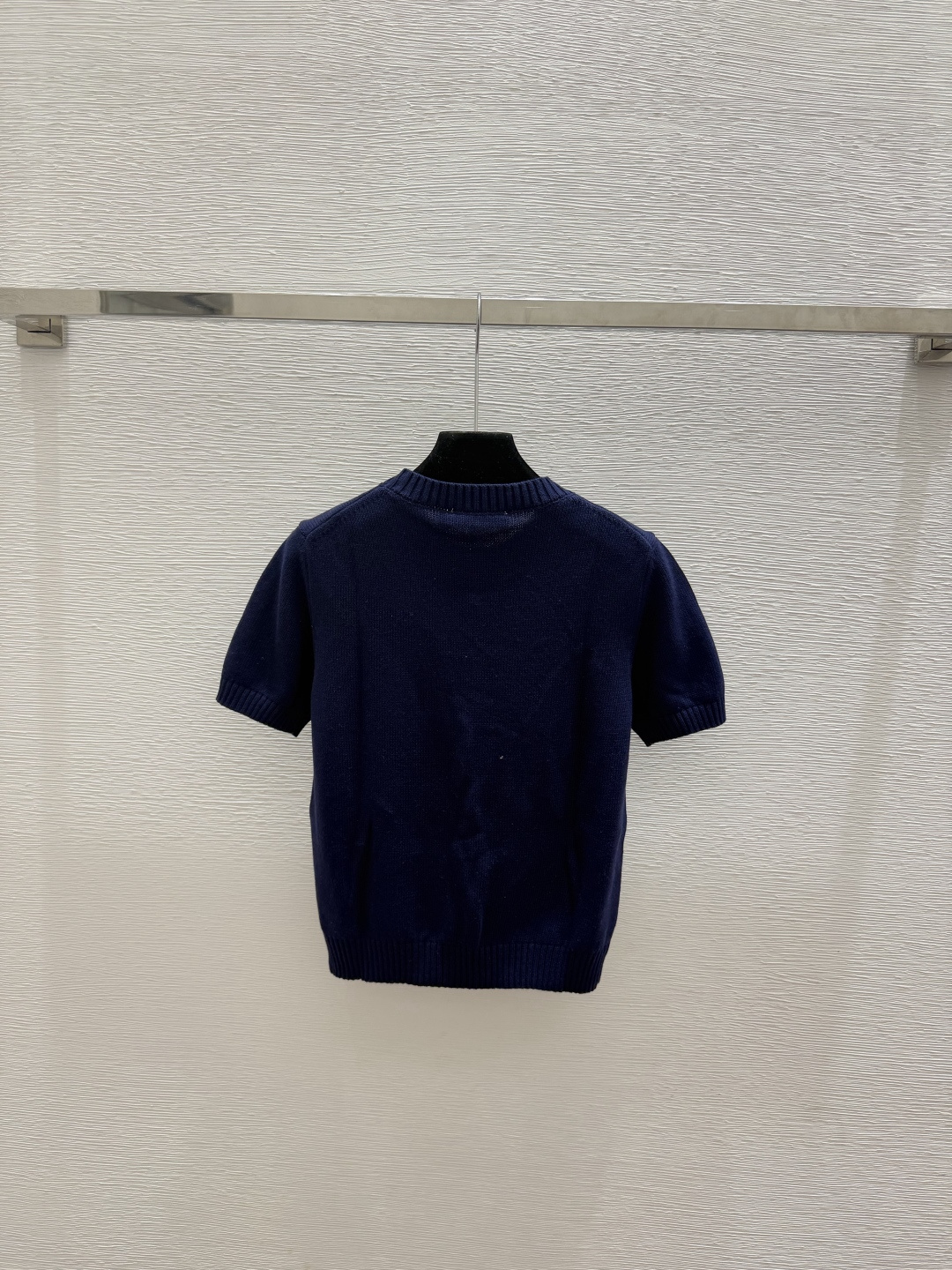 🆕D家🆕  春夏新款 撞色字母圆领针织短袖颜色：粉色 宝蓝尺码：36.38.40