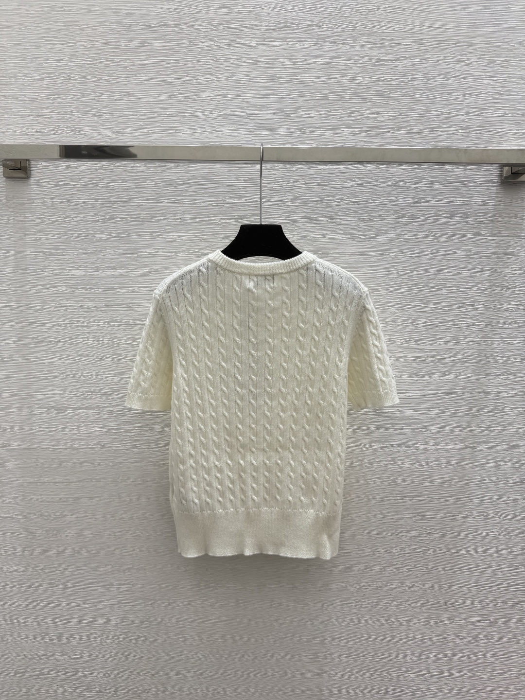 🆕PO家🆕  春夏新款 纯色简约圆领针织短袖颜色：白色 宝蓝尺码：36.38.40