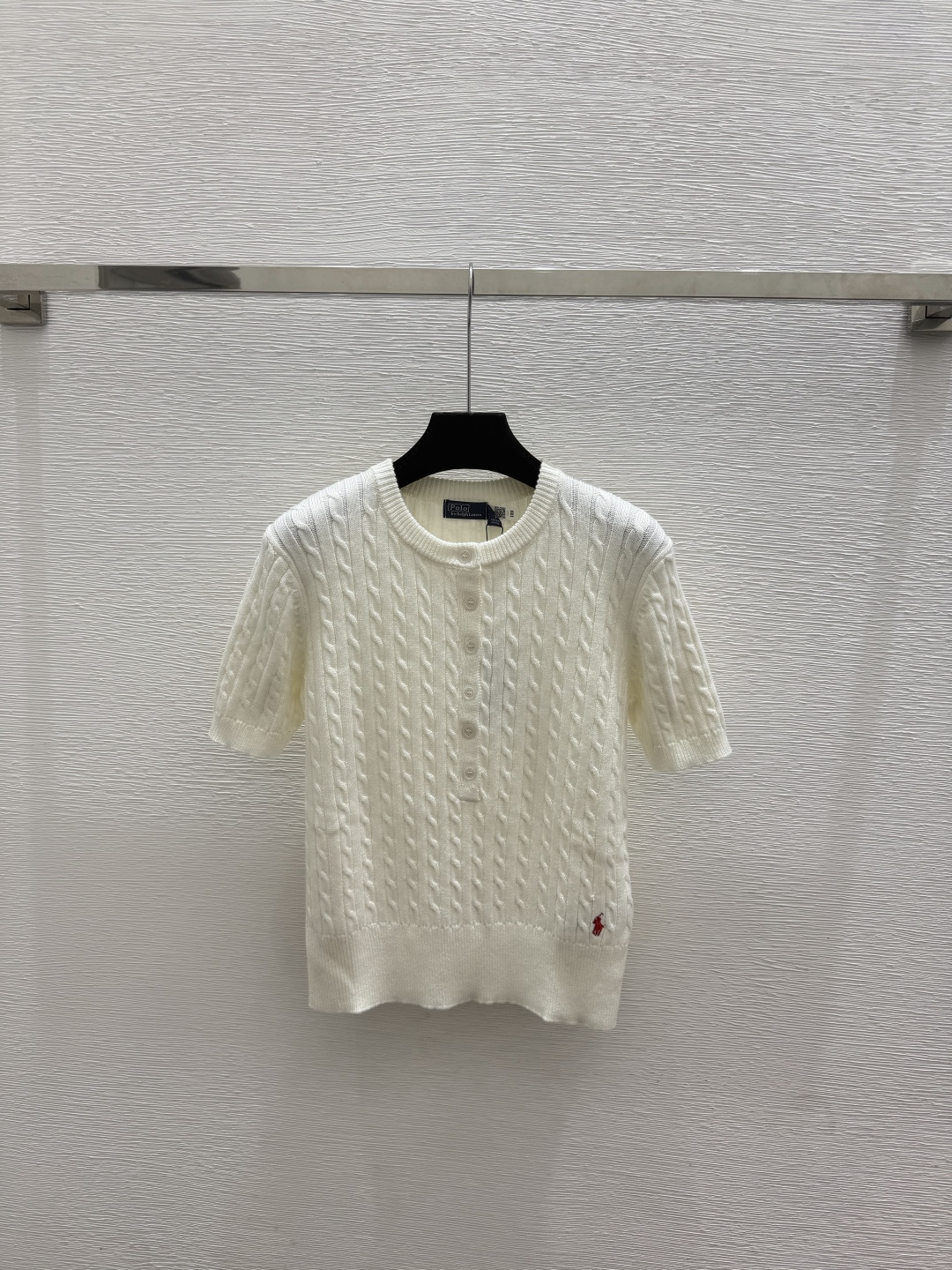🆕PO家🆕  春夏新款 纯色简约圆领针织短袖颜色：白色 宝蓝尺码：36.38.40