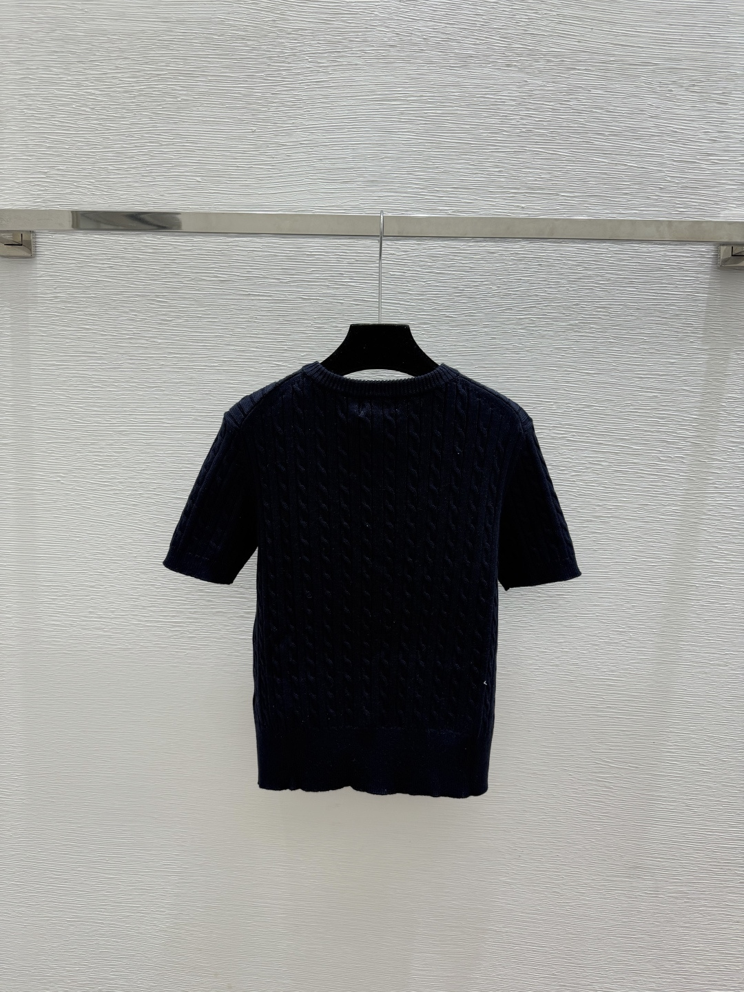 🆕PO家🆕  春夏新款 纯色简约圆领针织短袖颜色：白色 宝蓝尺码：36.38.40