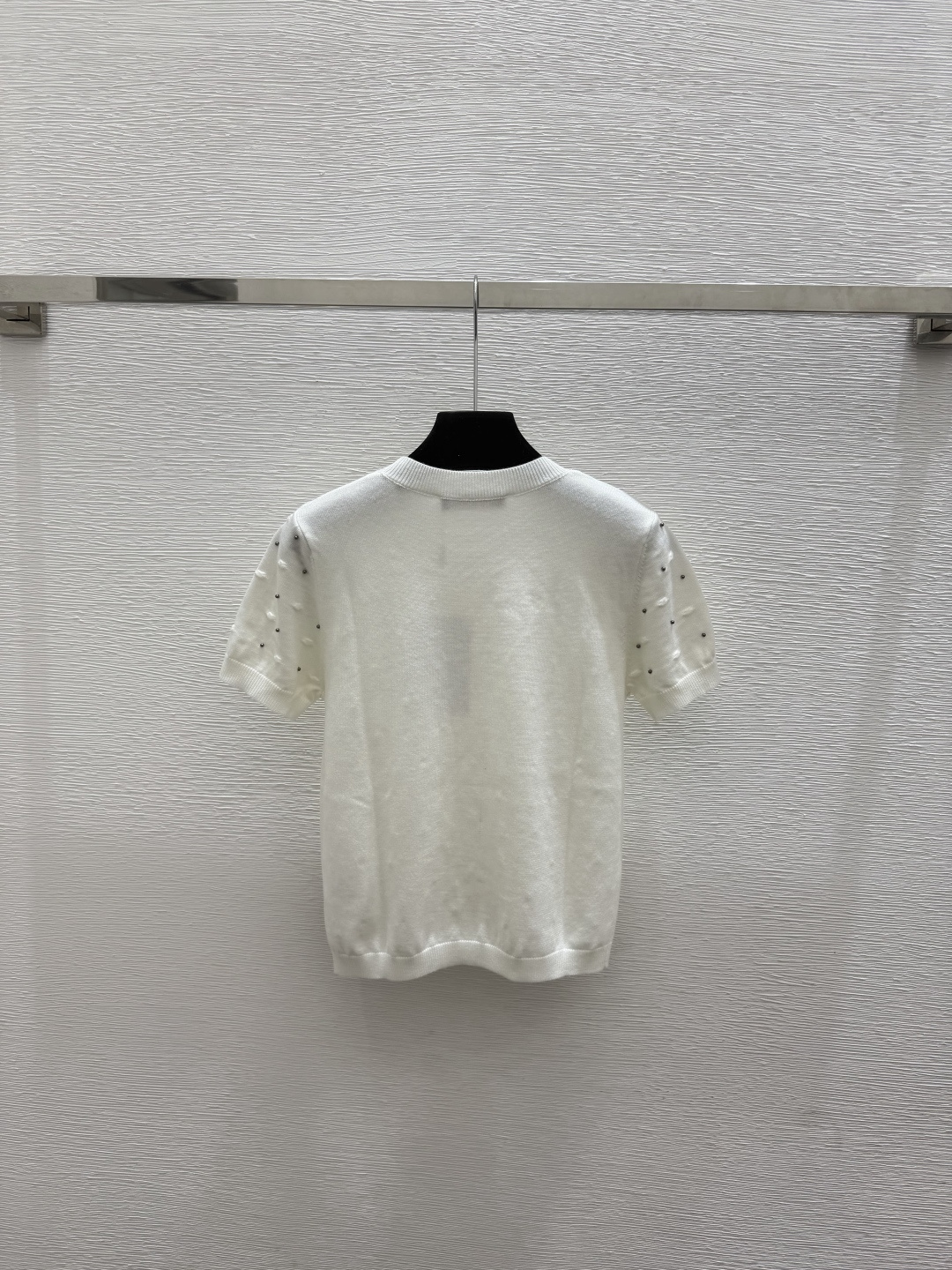 🆕Max家🆕  春夏新款 纯色重工钉珠圆领针织短袖颜色：白色 粉色 卡其尺码：36.38.40