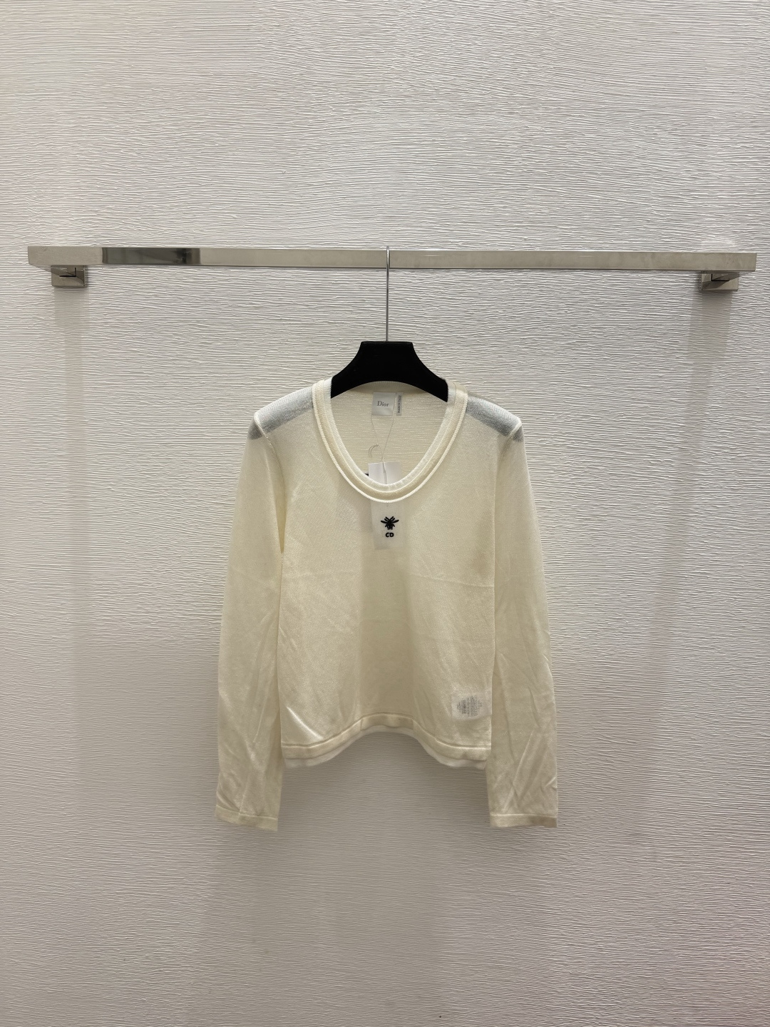 🆕D家🆕  春夏新款 撞色假两件圆领针织长袖颜色：白色 粉色 灰色尺码：36.38.40