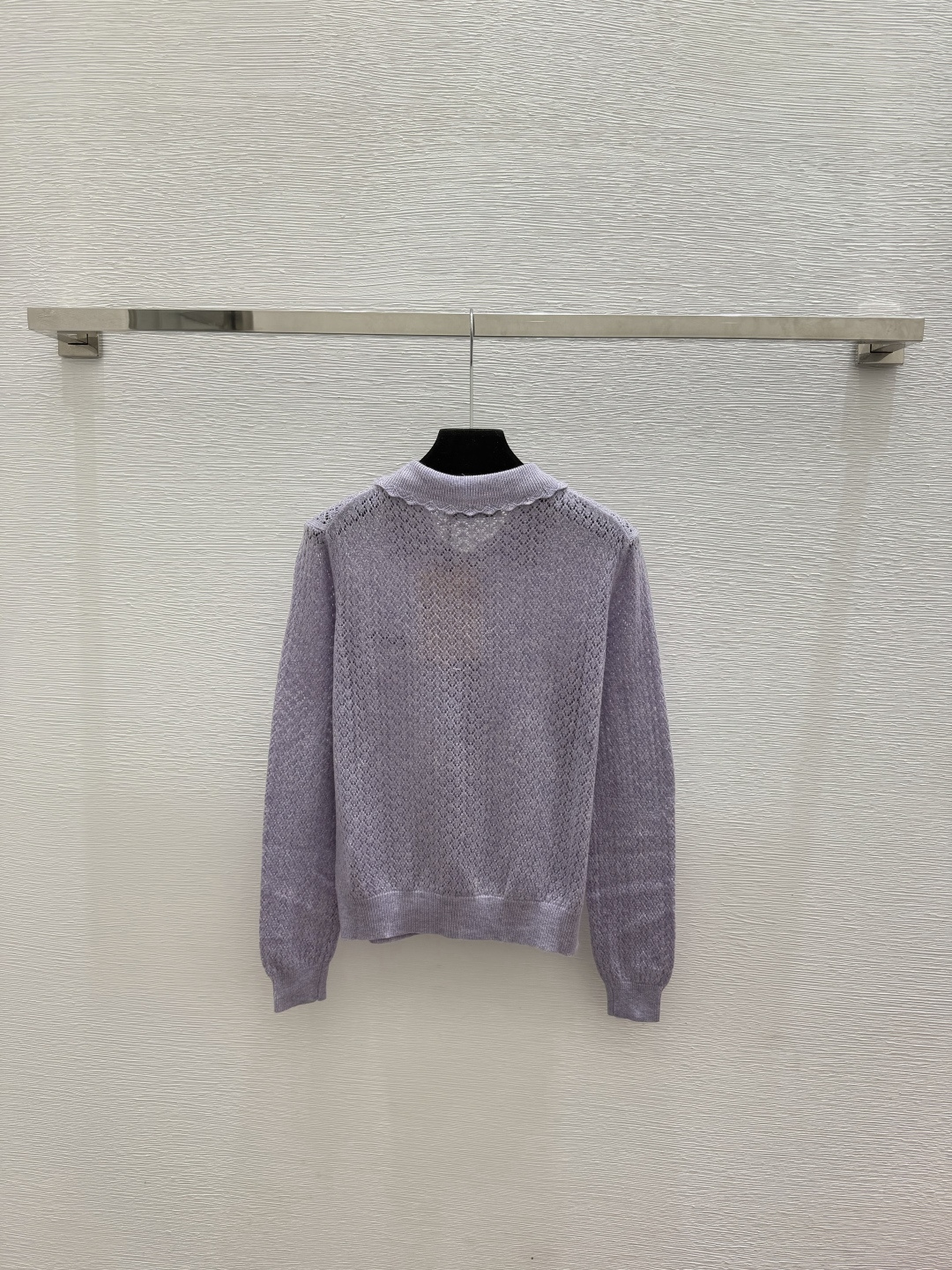 🆕M家🆕  春夏新款 纯色简约翻领针织长袖开衫颜色：紫色 灰色 宝蓝尺码：36.38.40