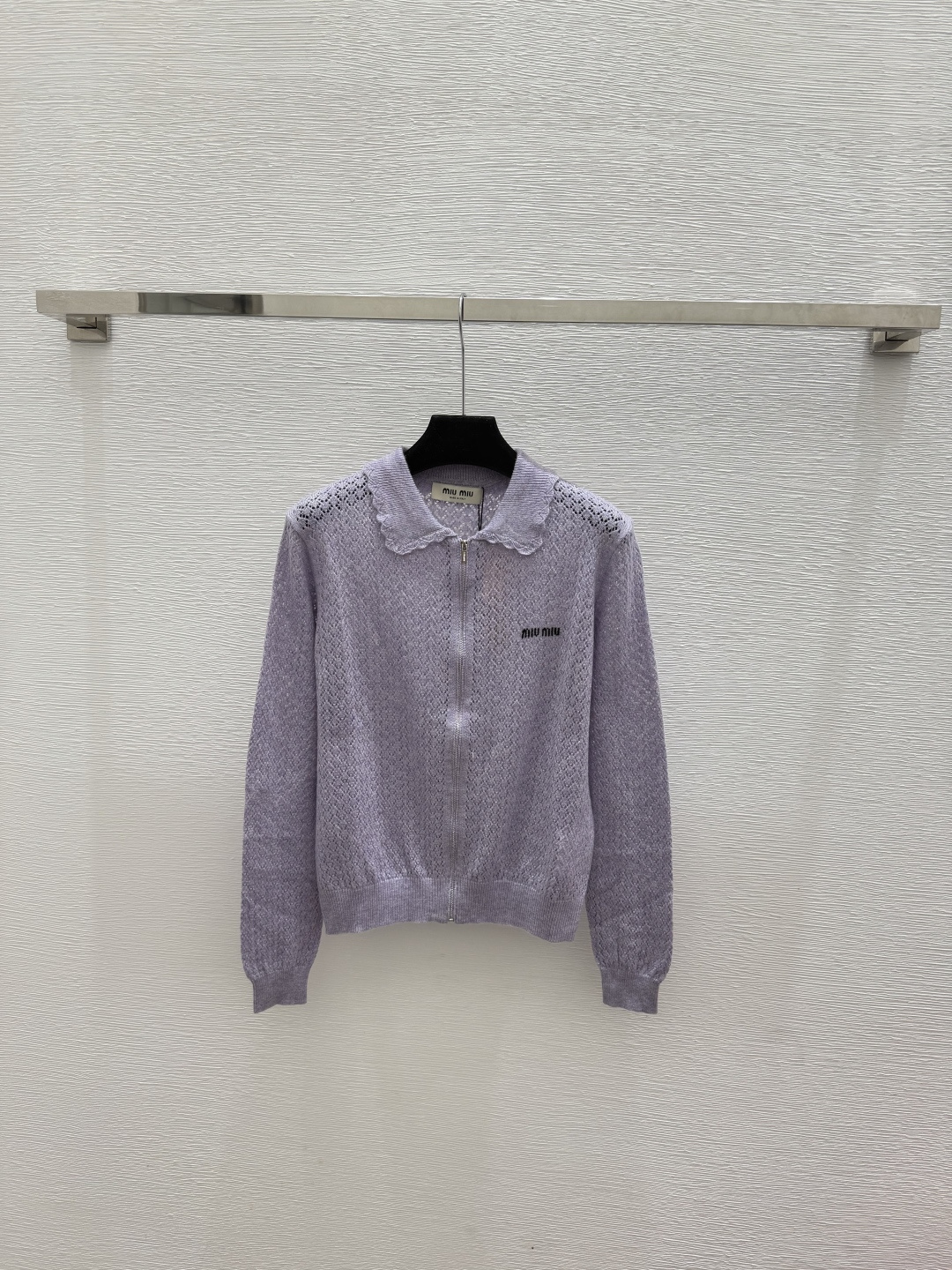 🆕M家🆕  春夏新款 纯色简约翻领针织长袖开衫颜色：紫色 灰色 宝蓝尺码：36.38.40