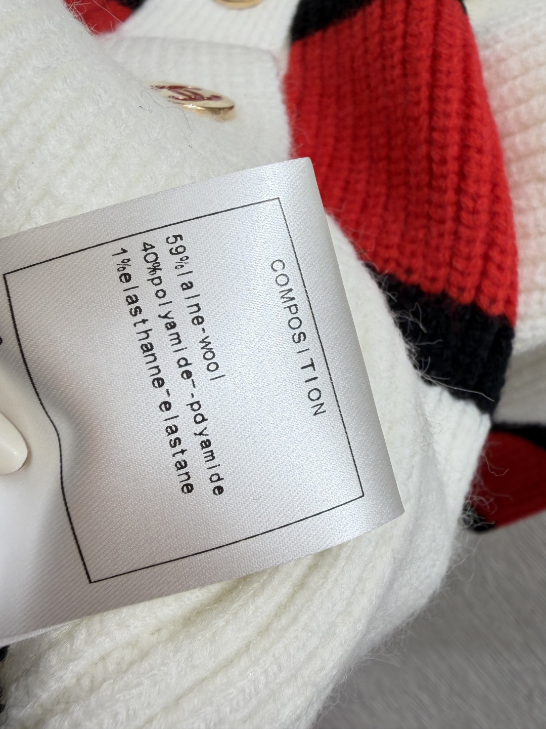 🆕CH家🆕  早秋新款  撞色条纹翻领针织长袖开衫 颜色：白色  尺码：36.38.40