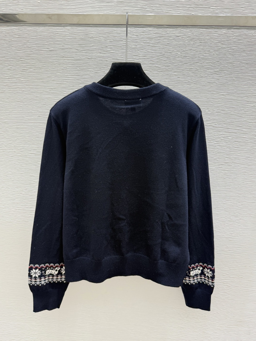 🆕CH家🆕  早秋新款  撞色条纹圆领针织长袖开衫 颜色：灰色 宝蓝 尺码：36.38.40
