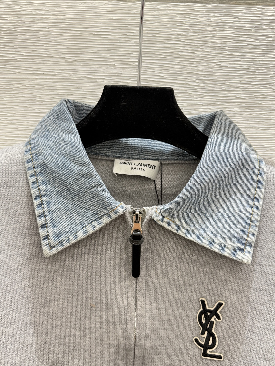 🆕Y家🆕  早秋新款 撞色翻领针织长袖开衫 颜色：浅灰 深灰 尺码：36.38.40