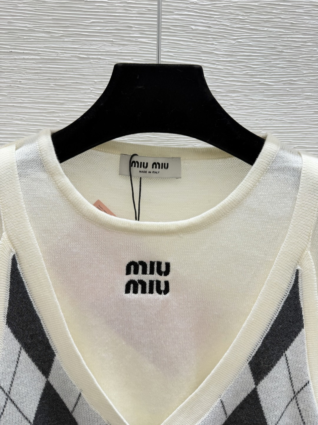 🆕M家🆕  早秋新款 撞色菱格假两件针织长袖 颜色：杏色 灰色 尺码：36.38.40