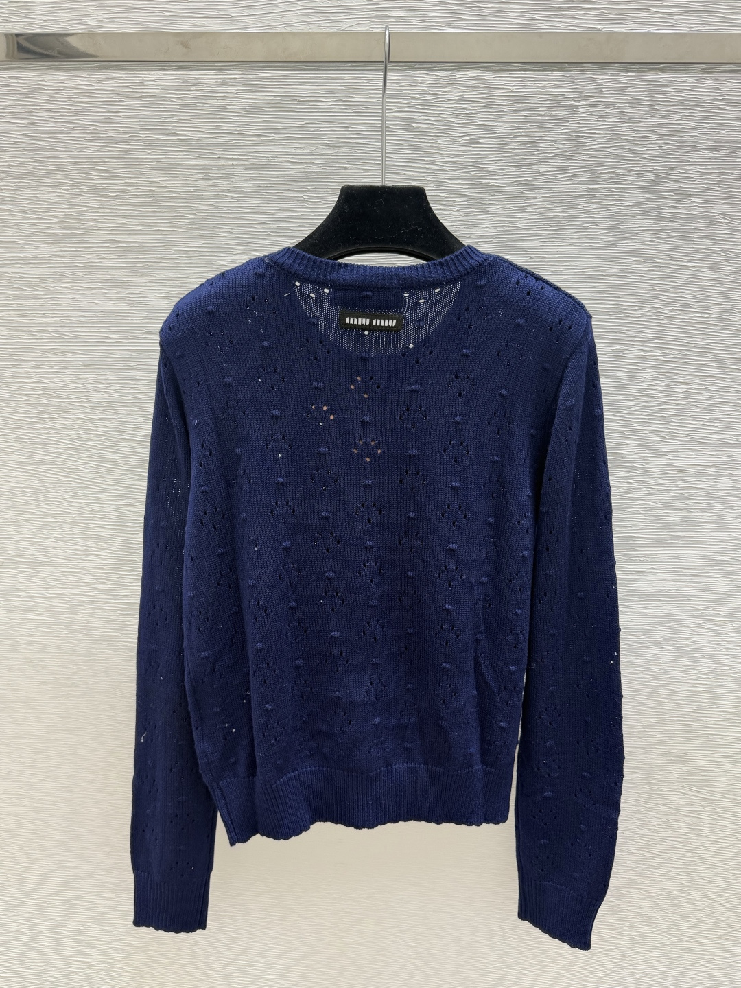 🆕M家🆕  春夏新款 纯色简约圆领针织长袖开衫 颜色：杏色 宝蓝 尺码：36.38.40