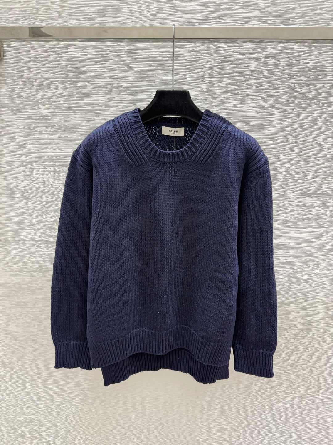 🆕CE家🆕  早秋新款 纯色简约圆领针织长袖 颜色：白色 黄色 宝蓝 尺码：36.38.40