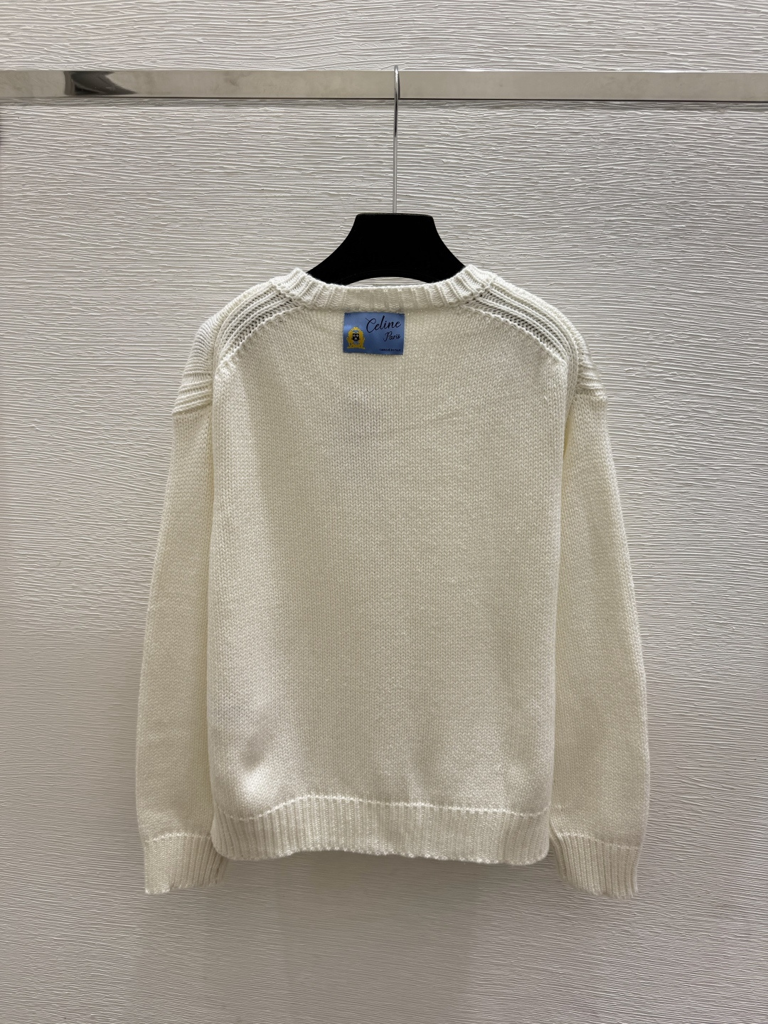 🆕CE家🆕  早秋新款 纯色简约圆领针织长袖开衫 颜色：白色 黄色 宝蓝 尺码：36.38.40