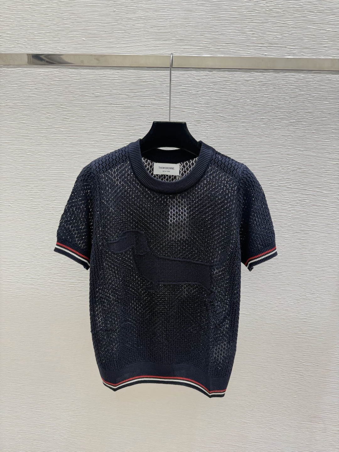 🆕TB家🆕  早秋新款  撞色简约圆领针织短袖 颜色：白色 宝蓝 尺码：36.38.40      