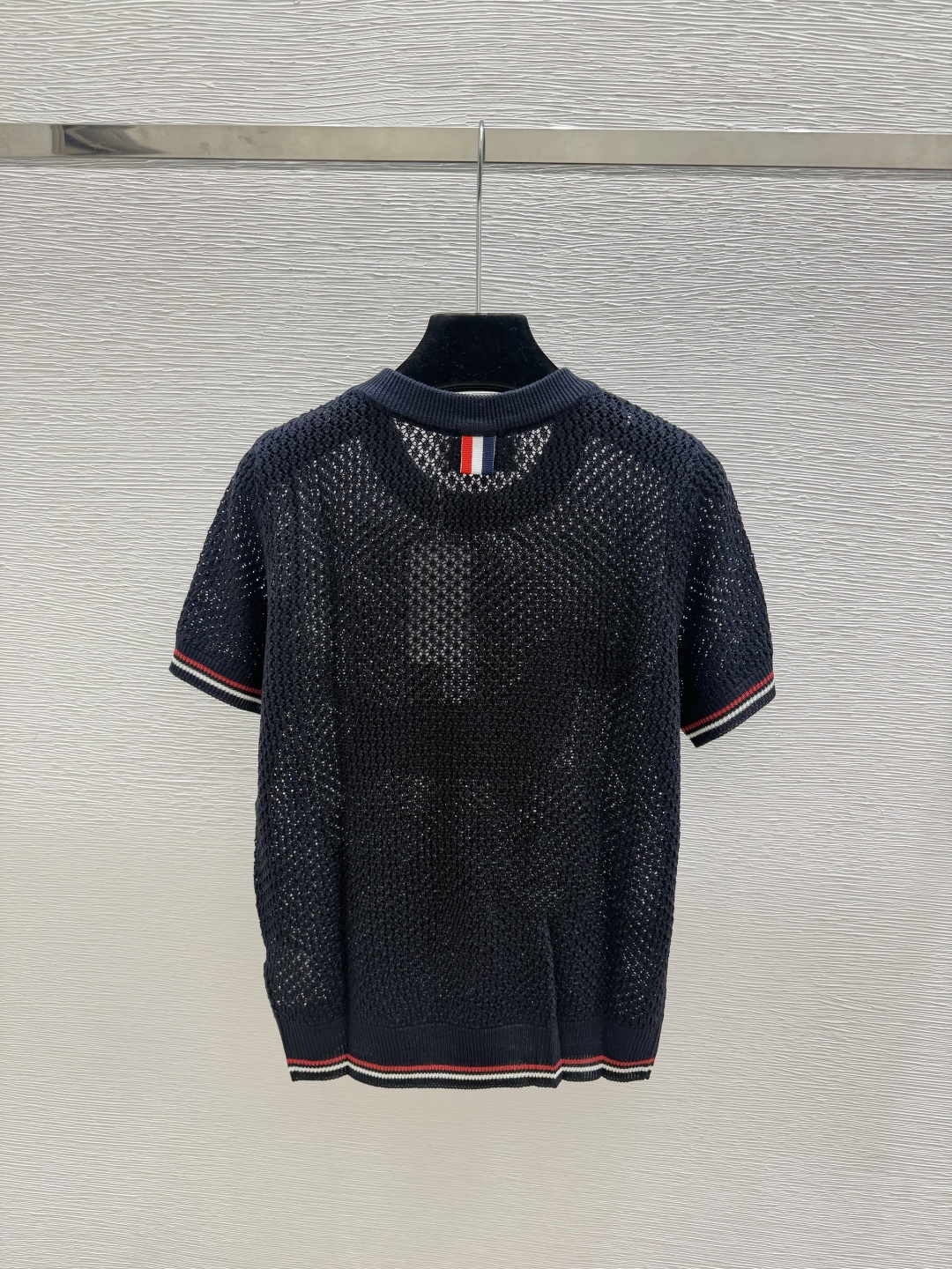 🆕TB家🆕  早秋新款  撞色简约圆领针织短袖 颜色：白色 宝蓝 尺码：36.38.40      