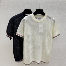 🆕TB家🆕 早秋新款 撞色简约圆领针织短袖 颜色:白色 宝蓝 尺码:36.38.40 🆕TB家🆕 早秋新款 撞色简约圆领针织短袖 颜色:白色 宝蓝 尺码:36.38.40