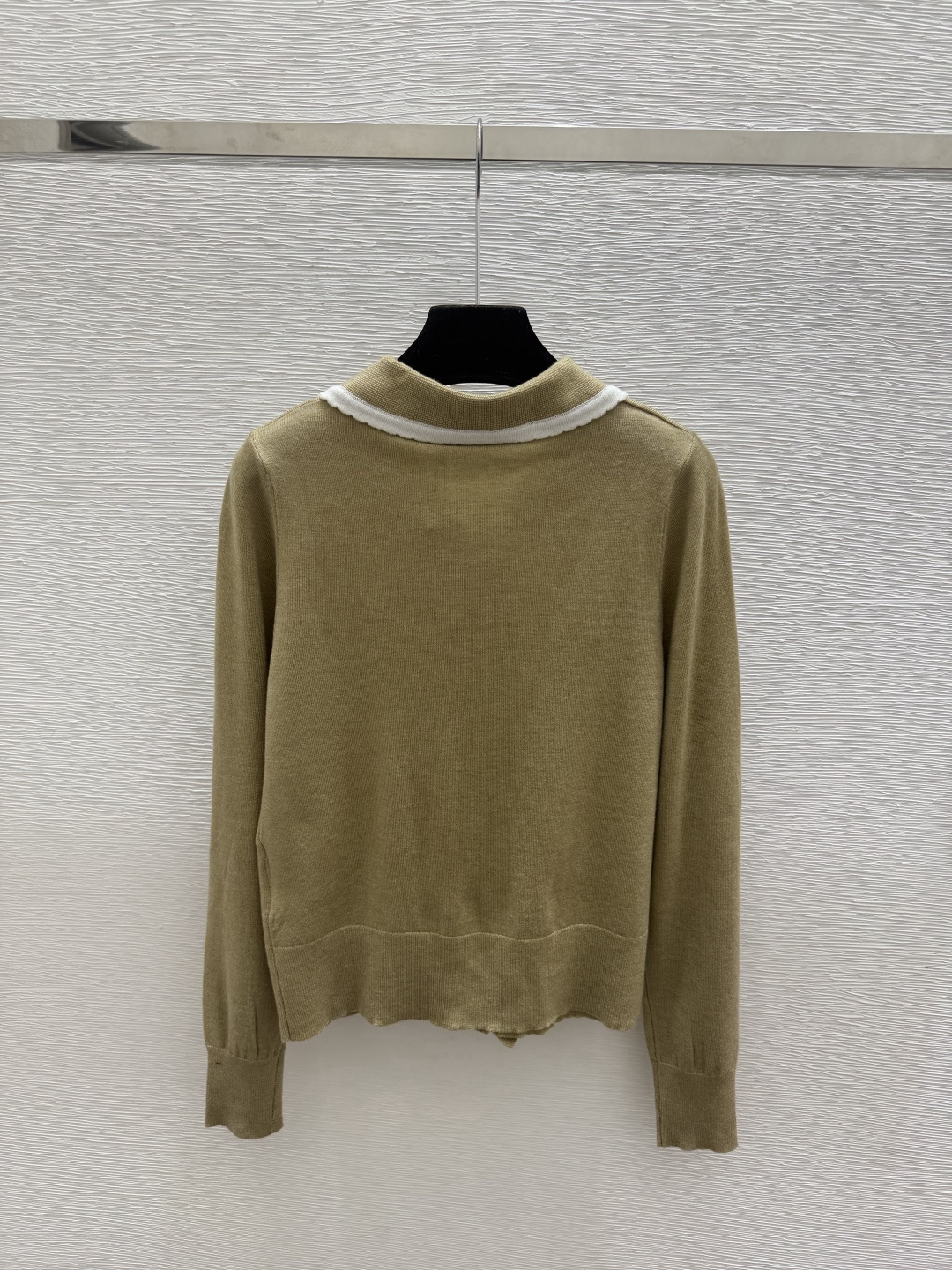 🆕M家🆕  早秋新款  撞色翻领花边针织长袖开衫 颜色：卡其 灰色 尺码：36.38.40      
