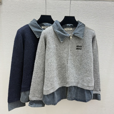 🆕M家🆕 早秋新款 撞色翻领针织长袖开衫 颜色:灰色 宝蓝 尺码:36.38.40 🆕M家🆕 早秋新款 撞色翻领针织长袖开衫 颜色:灰色 宝蓝 尺码:36.38.40