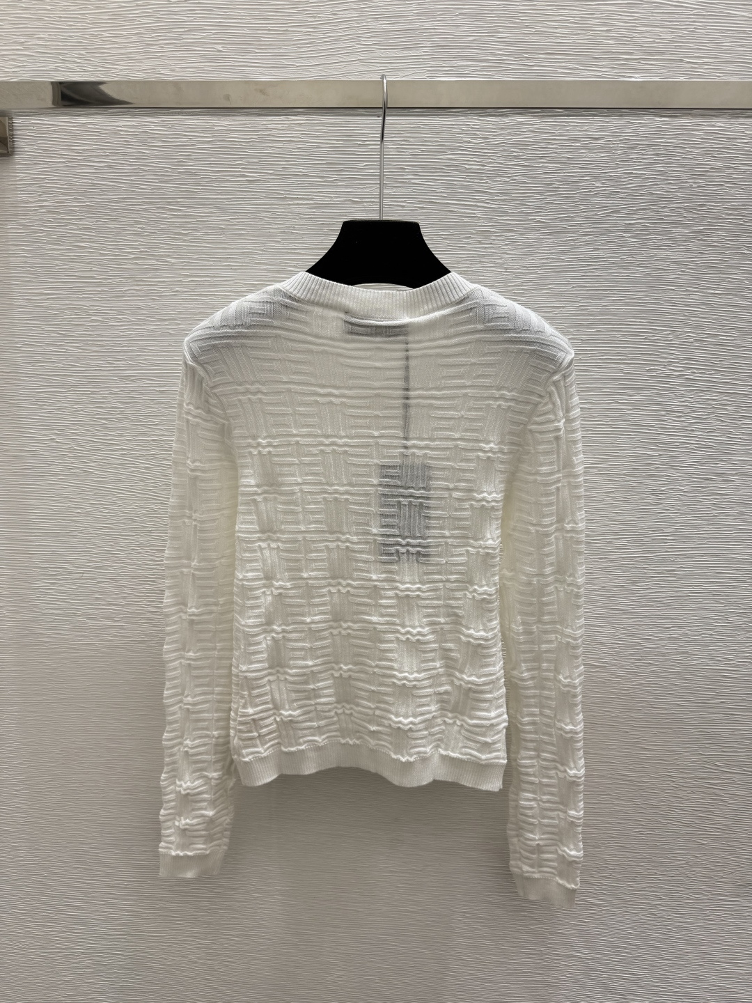 🆕F家🆕  早秋新款 纯色简约圆领针织长袖开衫 颜色：白色 宝蓝 尺码：36.38.40