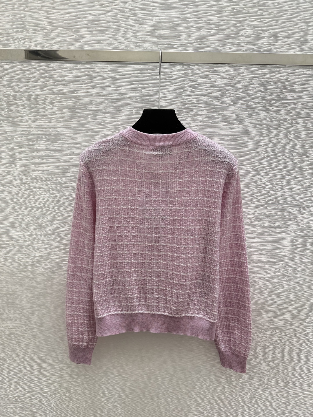 🆕CH家🆕  早秋新款  撞色格子圆领针织长袖开衫 颜色：粉色 宝蓝 尺码：36.38.40      