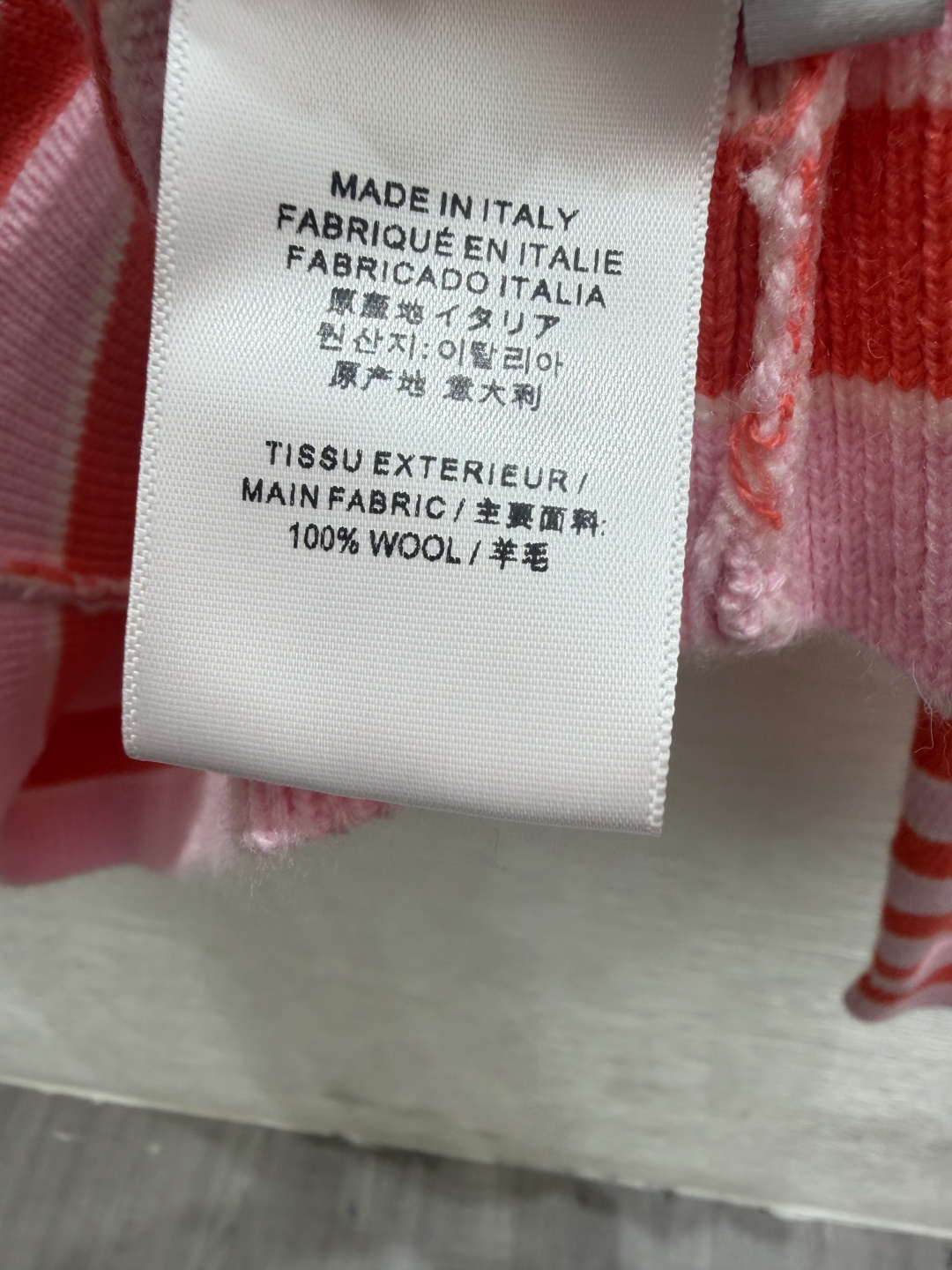 🆕US家🆕  早秋新款 撞色条纹连帽针织长袖开衫 颜色：粉色 蓝色 尺码：36.38.40