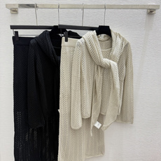 套 🆕CH家🆕 早秋新款 纯色简约针织套装 颜色:杏色 黑色 尺码:36.38.40 套 🆕CH家🆕 早秋新款 纯色简约针织套装 颜色:杏色 黑色 尺码:36.38.40