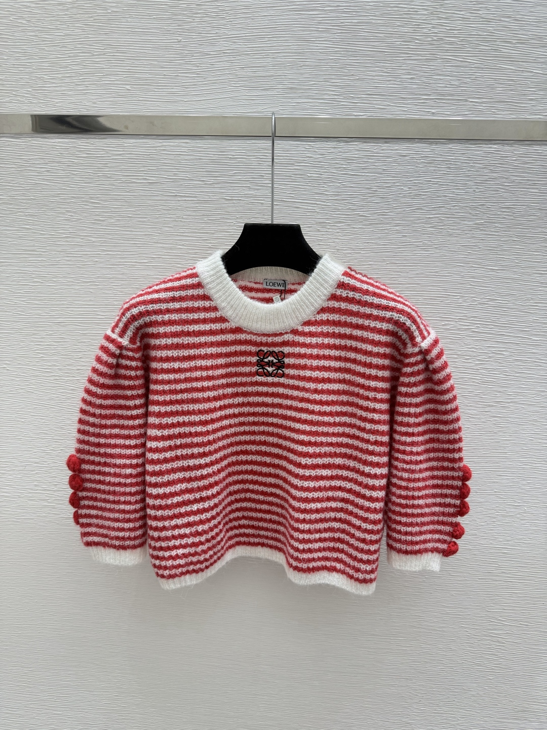 🆕LO家🆕  早秋新款  撞色条纹圆领针织短袖 颜色：红色 蓝色 尺码：36.38.40      