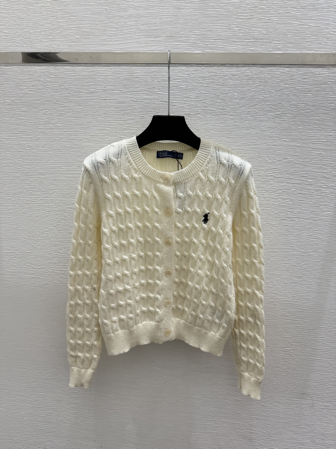 🆕PO家🆕  早秋新款  纯色简约圆领针织长袖开衫 颜色：白色 宝蓝 尺码：36.38.40      