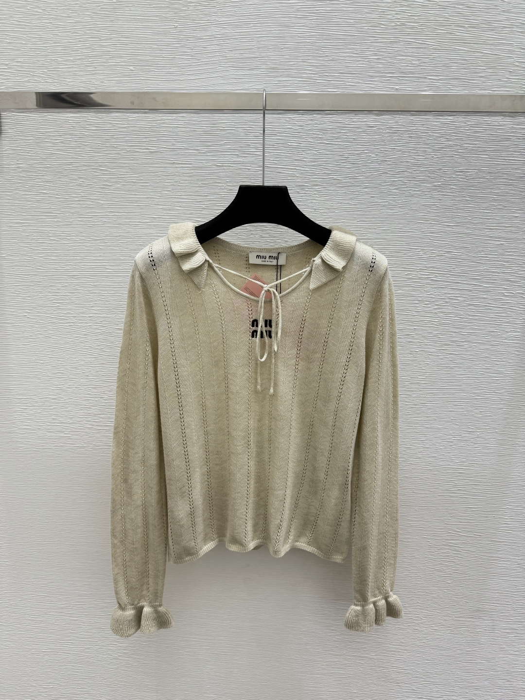 🆕M家🆕  早秋新款  纯色花边针织长袖 颜色：杏色 灰色 尺码：36.38.40      