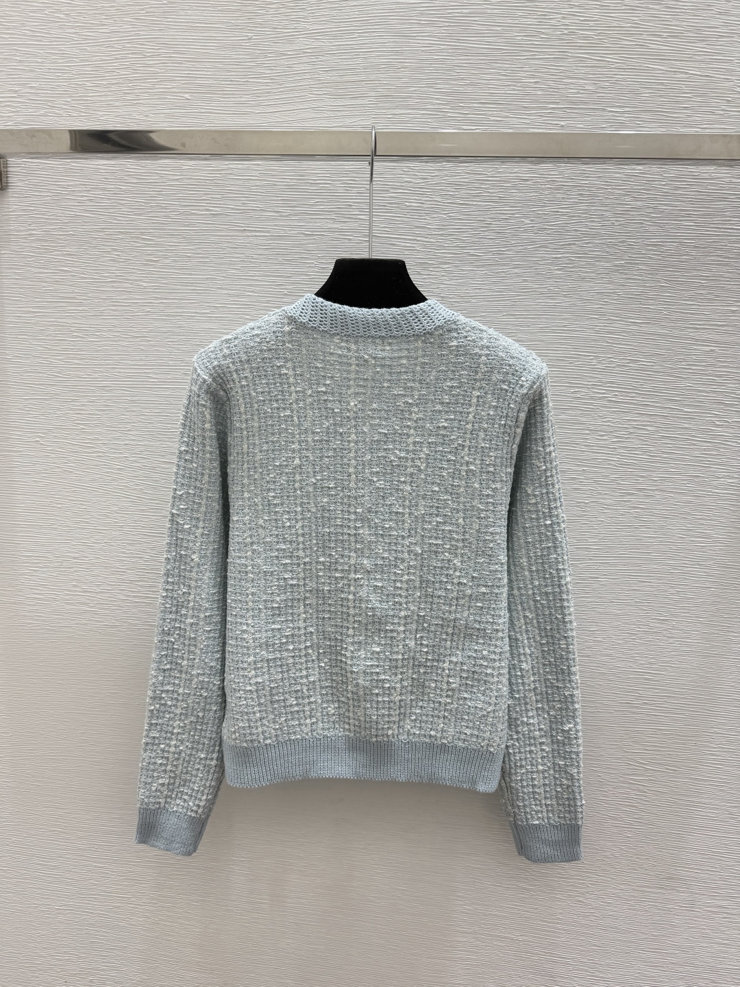 🆕CH家🆕  早秋新款  纯色简约圆领针织长袖开衫 颜色：蓝色 尺码：36.38.40      