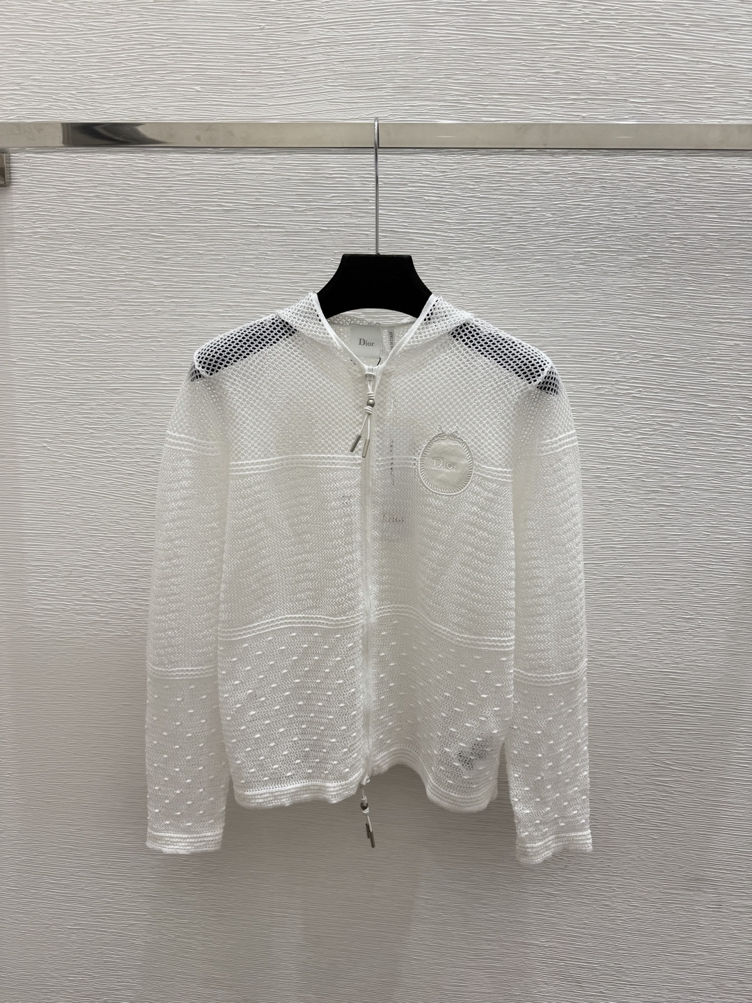 🆕D家🆕  早秋新款  纯色连帽针织长袖开衫 颜色：白色 粉色 尺码：36.38.40      