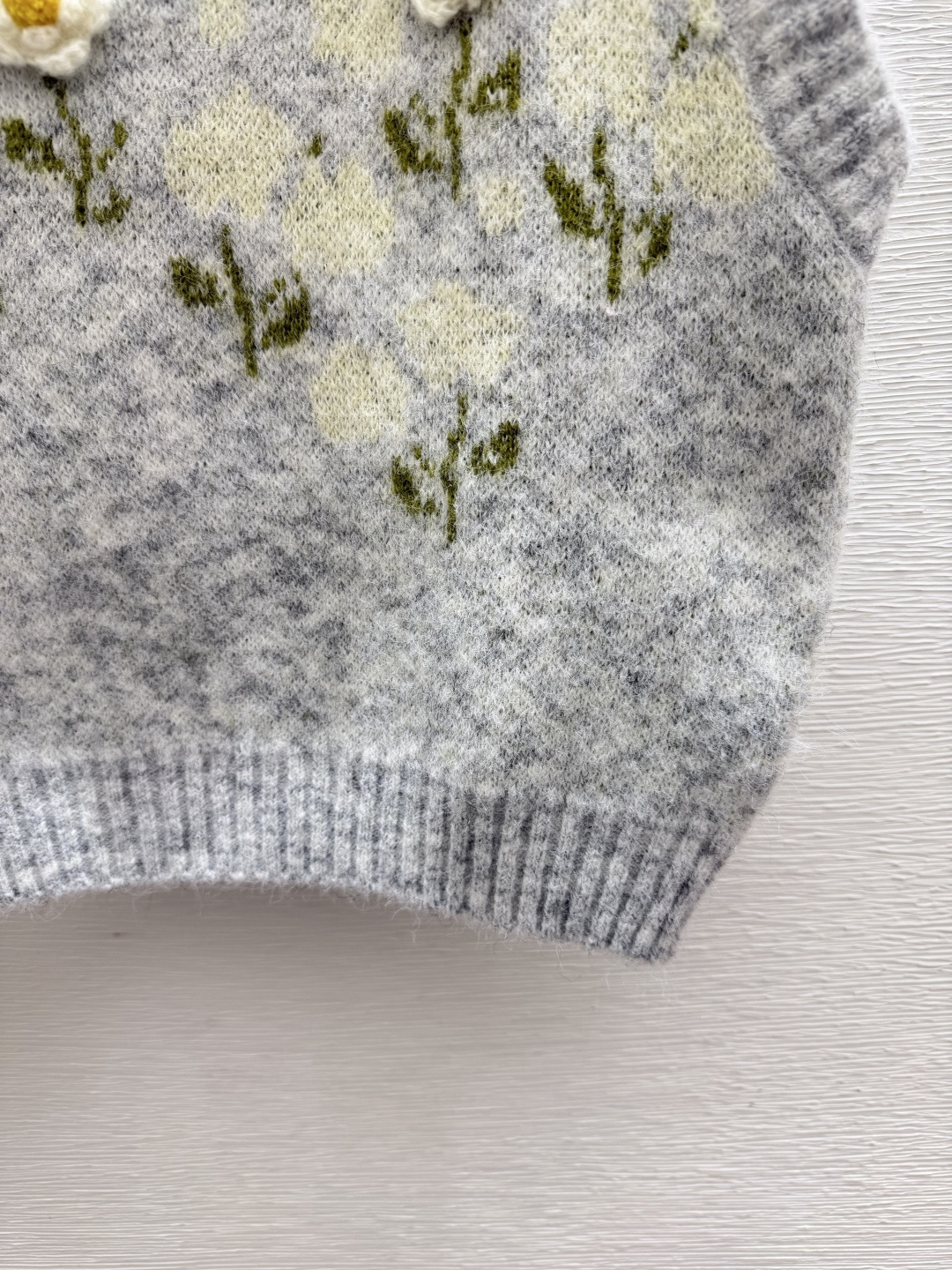🆕D家🆕  早秋新款 撞色花卉圆领针织背心 颜色：浅灰 深灰 尺码：36.38.40      