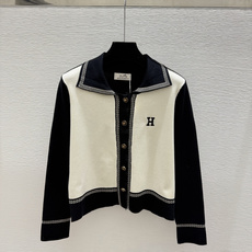 🆕HE家🆕 早秋新款 撞色翻领针织长袖开衫 颜色:黑色 尺码:36.38.40 🆕HE家🆕 早秋新款 撞色翻领针织长袖开衫 颜色:黑色 尺码:36.38.40