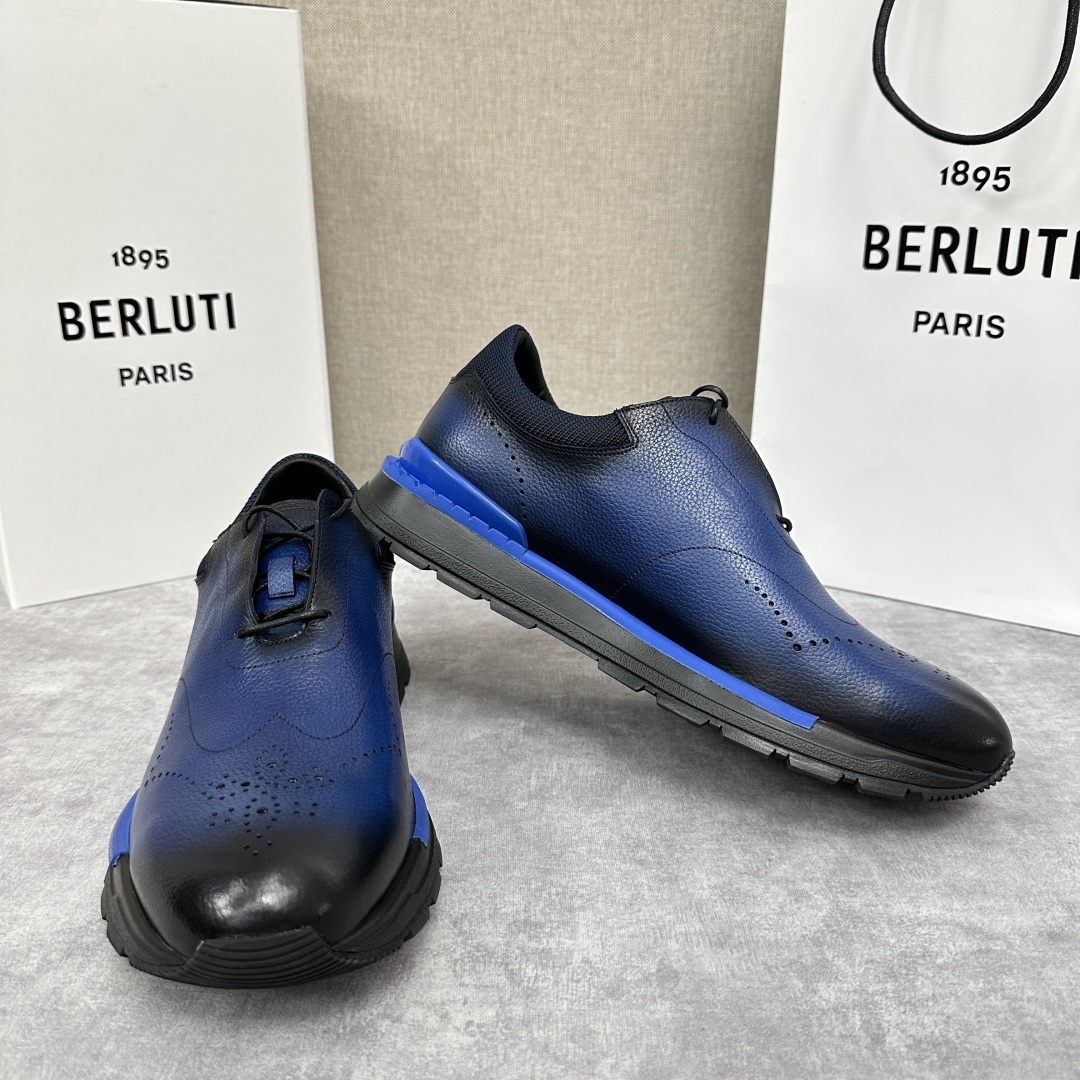 💋💍Berlut* 布鲁提 升级版第四代私模大底 Fast Track皮革运动鞋 官方 15,800