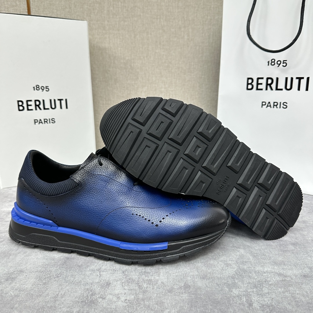 💋💍Berlut* 布鲁提 升级版第四代私模大底 Fast Track皮革运动鞋 官方 15,800