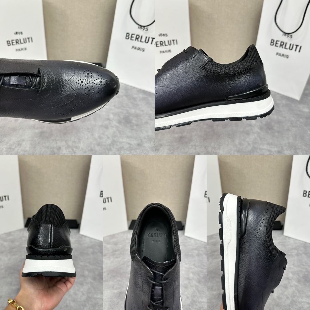 💋💍Berlut* 布鲁提 升级版第四代私模大底 Fast Track皮革运动鞋 官方 15,800