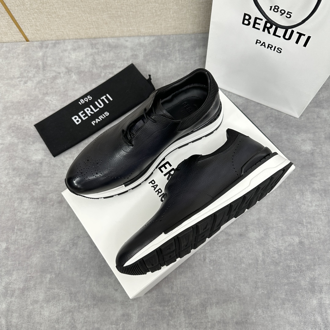 💋💍Berlut* 布鲁提 升级版第四代私模大底 Fast Track皮革运动鞋 官方 15,800