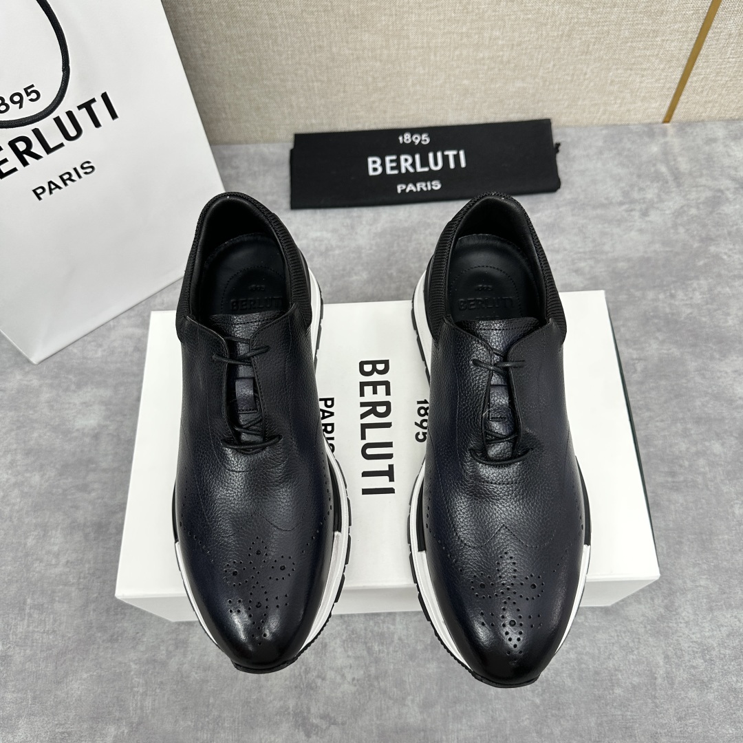 💋💍Berlut* 布鲁提 升级版第四代私模大底 Fast Track皮革运动鞋 官方 15,800
