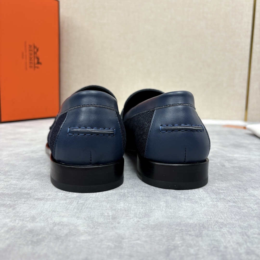 💋💍 H家 爱马-仕 Herme* 新品Destin 牛仔乐福鞋 官方 14,400 新款男士