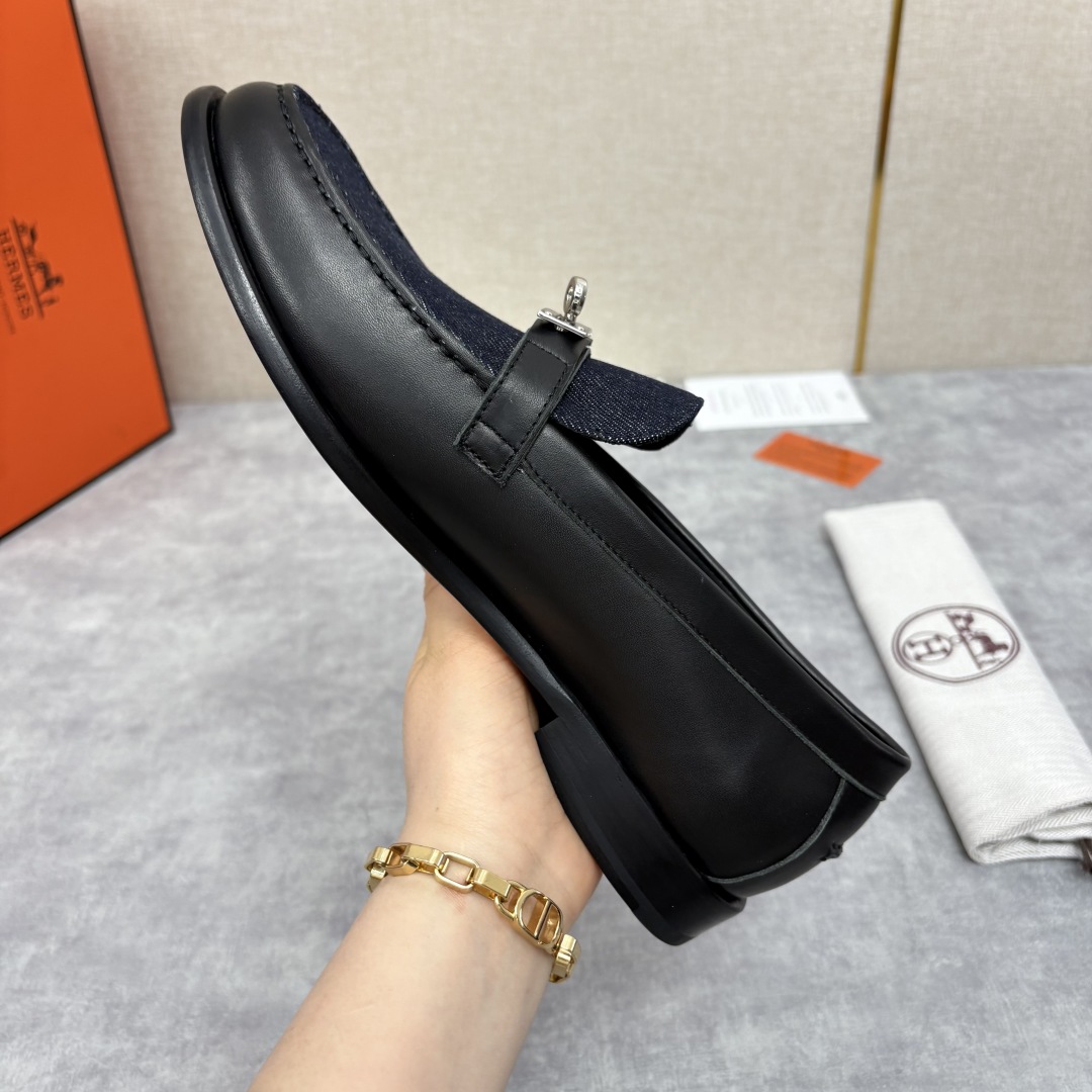 💋💍 H家  爱马-仕 Herme*  新品Destin 牛仔乐福鞋   官方 14,400  新款男士