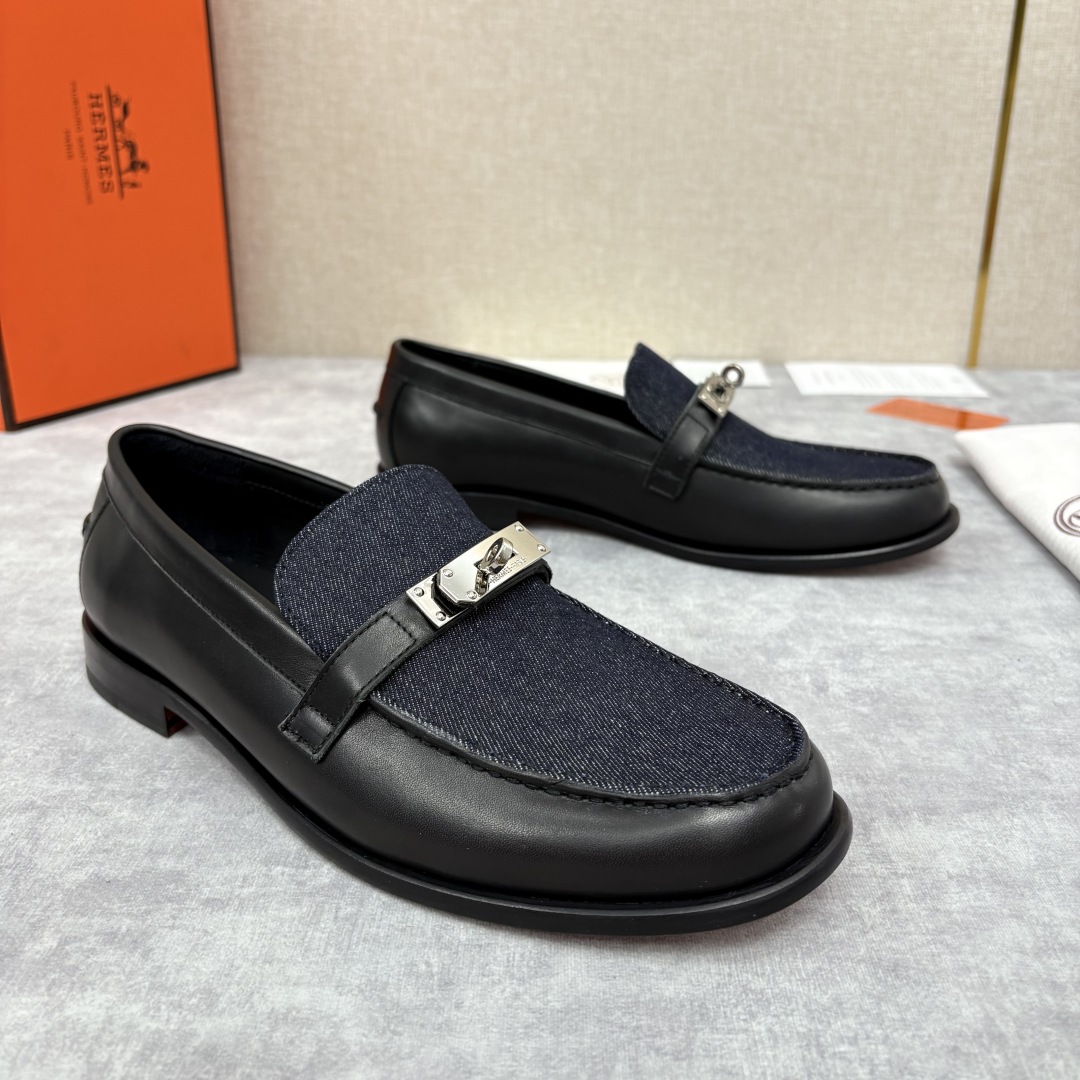 💋💍 H家  爱马-仕 Herme*  新品Destin 牛仔乐福鞋   官方 14,400  新款男士